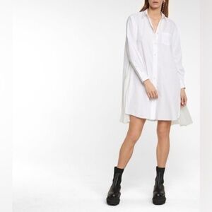 SACAI White Zip-up Side Slit Pleated ShirtDress - 2 / Medium